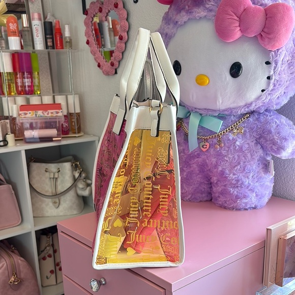 Juicy Couture Pink Tote Bag with Transparent Design - NWT - Picture 2 of 4